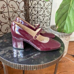 Adorable wine colored mary janes NEVER WORN